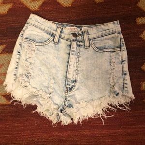 Acid Washed High Waisted Shorts
